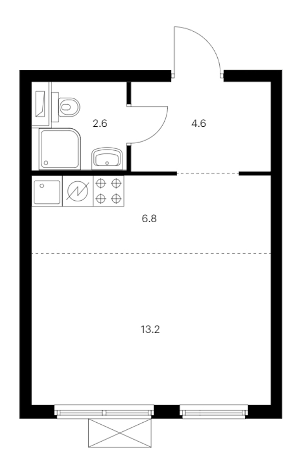 Квартира студия 27.2 м², 15/16 эт., ЖК «Кудровский парк»